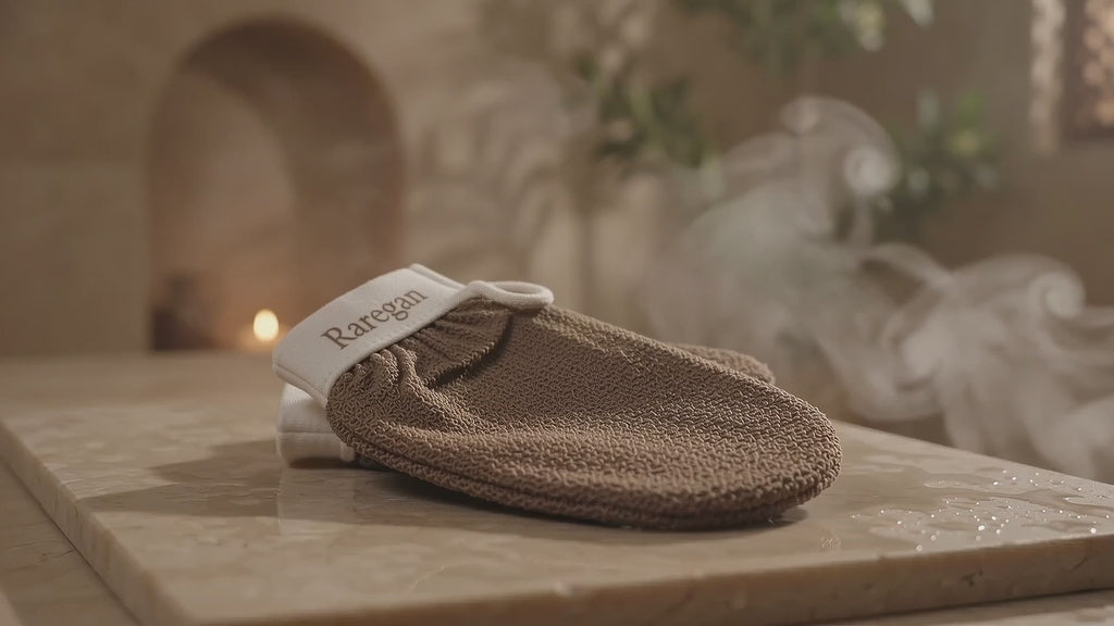 Raregan Moroccan Kessa Exfoliating Glove – Premium Hammam Loofah Mitt